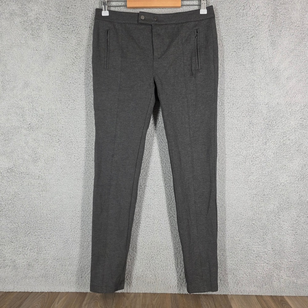 Vince Women Grey Flat Front Zipper Pocket Pointe Pants Size 8 Taper Leg